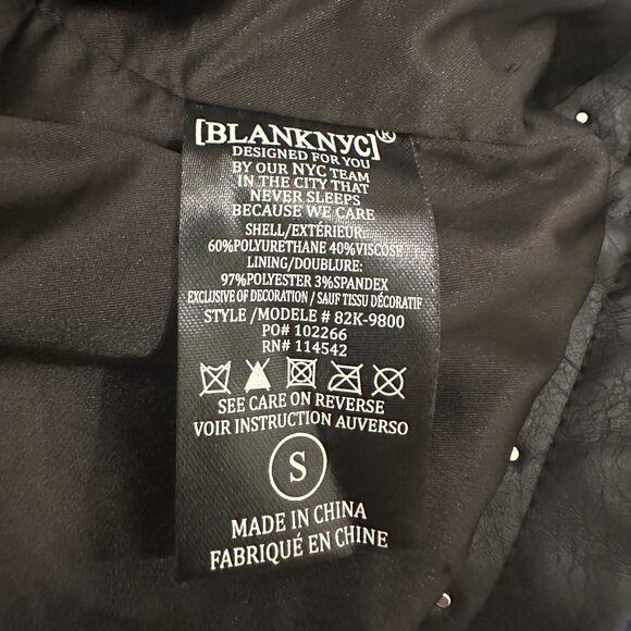 BLANK NYC BUDDING ROMANCE FAUX LEATHER  BIKER JACKET SMALL - Picture 6 of 6